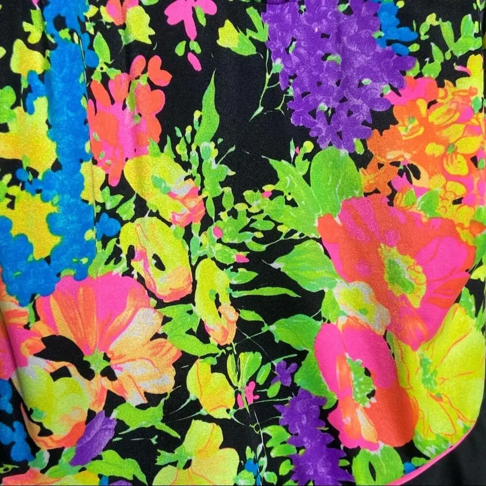 Union Made Vtg Floral Skirted One Piece Swimsuit
